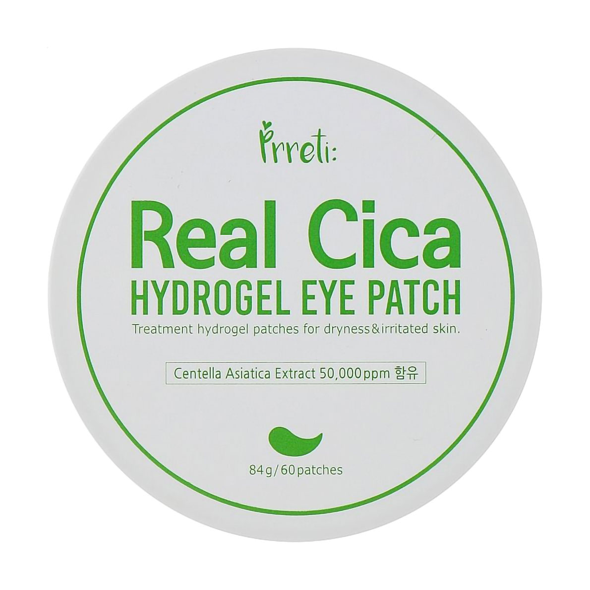 Заспокійливі гідрогелеві патчі для шкіри навколо очей Prreti Real Cica Hydrogel Eye Patch, 60 шт, 84 г